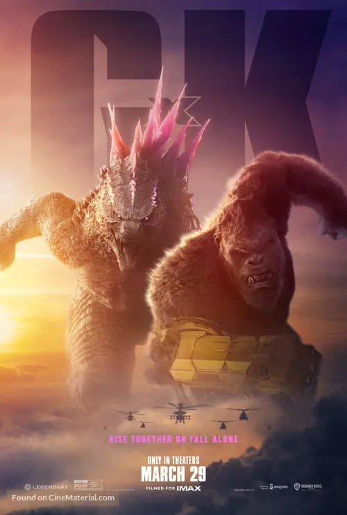 Godzilla x Kong: The New Empire movie poster featuring the two titans facing a new threat.